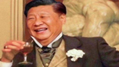 Communist China xi teaser laughing-281