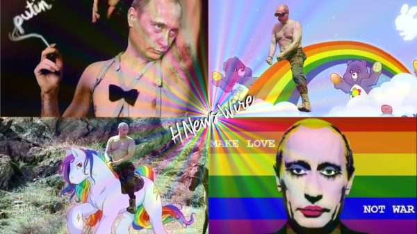 Putin is a douchbag, Putin is a reincarnation of Hitler. Putin is the Antichrist. Putin is a homosexual
